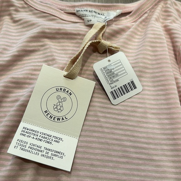 NWOT Urban Outfitters Urban Renewal Remnants Striped Long Sleeve Baby Tee Small - Picture 6 of 7